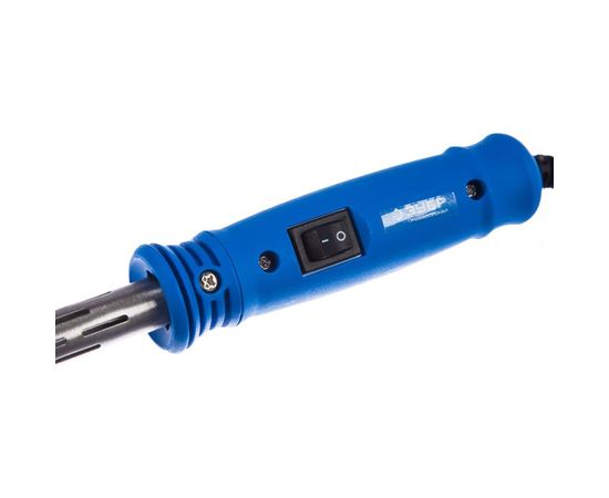 Паяльник с выключателем, пластмассовой рукояткой и долговечным жалом, 200Вт, клин Зубр ПРОФЕССИОНАЛ 55301-200 – изображение 7