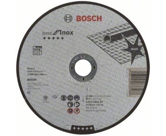 Отрезной круг Best for INOX (180x2.5х22.2 мм) Bosch 2608603506 