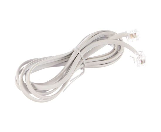 Кабель Cablexpert телефонный аппарат-розетка, 2 м, белый TC6P4C-2M 