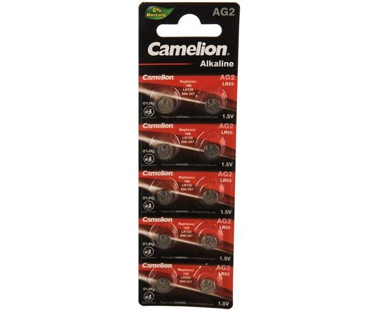 Батарейка для часов Camelion G2 BL-10 Mercury Free AG2-BP10 0%Hg 396A/LR726/196 12810 