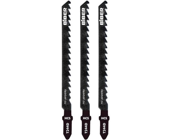 Пилка по дереву T244D (3 шт; 74 мм; 6TPI; фигурный быстрый рез) Biber 85282 тов-120525 