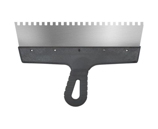 Фасадный зубчатый шпатель (300 мм, нержавеющая сталь, 6 мм) Biber 35231 тов-169782 