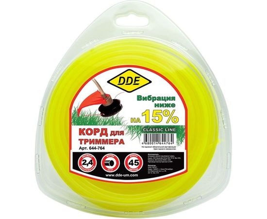 Корд триммерный (2.4 мм; 45 м; круг) DDE 644-764 