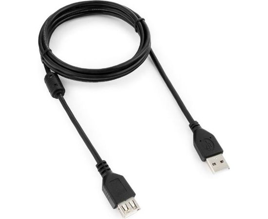 Кабель-удлинитель Cablexpert USB 2.0 Pro, AM/AF, 1.8м, экран, черный CCF-USB2-AMAF-6 