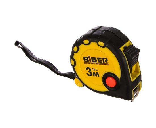 Рулетка (обрезиненный корпус, 3 м х 16 мм) Biber STANDART 40091 тов-173010 