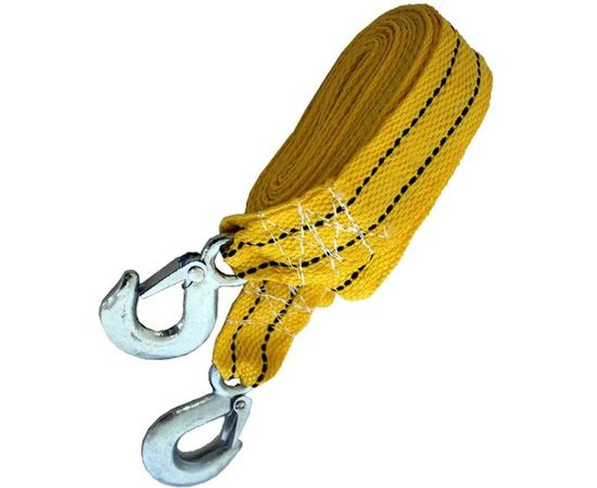 Буксировочный трос AutoStandart 2 т, ленточный, 4.5 м, с 2 крюками, в чехле 107306 