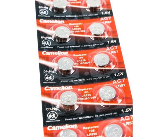 Батарейка для часов Camelion G7 BL-10 Mercury Free AG7-BP10 0%Hg 395A/LR927/195 12815 – изображение 2