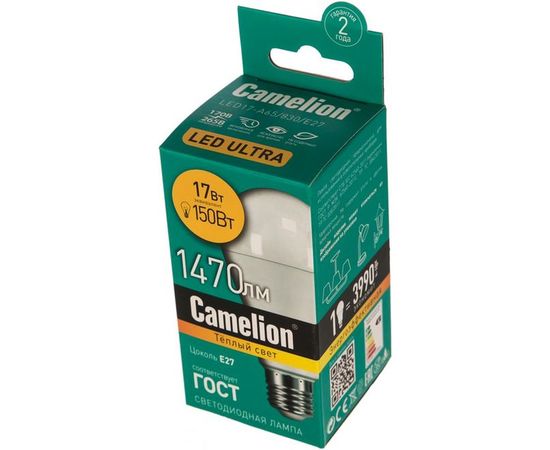 Светодиодная лампа Camelion LED17-A65/830/E27 17Вт 220В 12308 – изображение 2