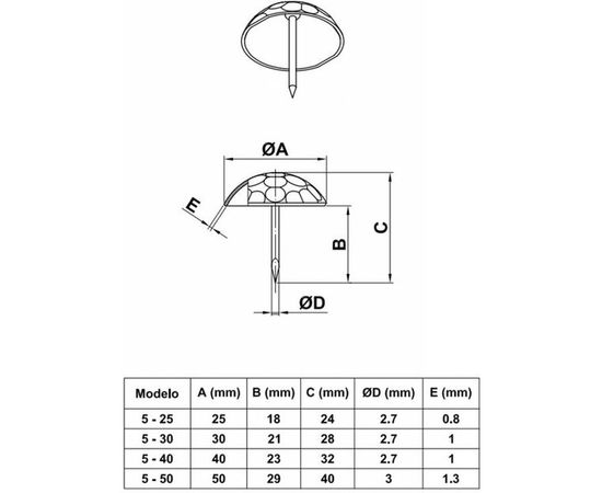 Декоративный гвоздь Amig покрытие антик 19213 – изображение 2