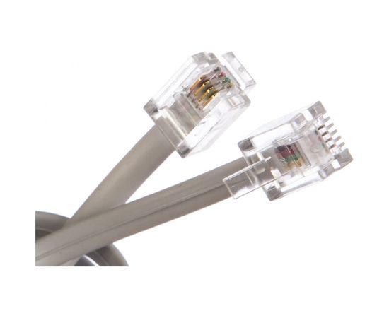 Кабель Cablexpert телефонный аппарат-розетка, 2 м, белый TC6P4C-2M – изображение 2