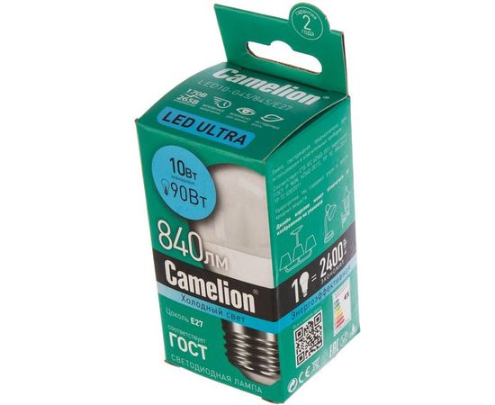 Светодиодная лампа Camelion LED10-G45/845/E27 10Вт 220В 13568 – изображение 3