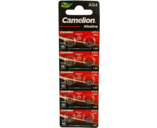 Батарейка для часов Camelion G4 BL-10 Mercury Free AG4-BP10 0%Hg 377A/LR626/177 12812 – изображение 2