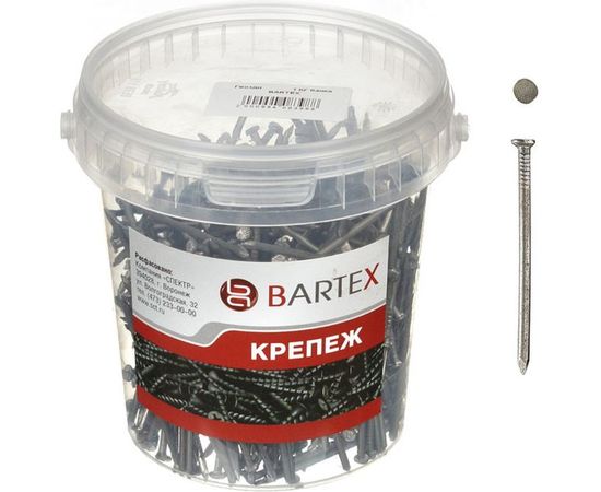 Гвозди BARTEX 2.0x40 банка, 0.3кг 211139 – изображение 3