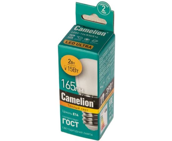 Светодиодная лампа Camelion LED2-T26/830/E14 2Вт 220В 13153 – изображение 3
