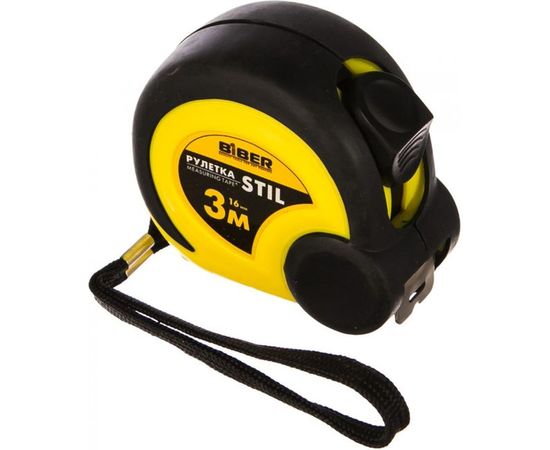 Рулетка (обрезиненный корпус, 3 м х 16 мм) Biber STIL 40081 тов-173005 – изображение 4