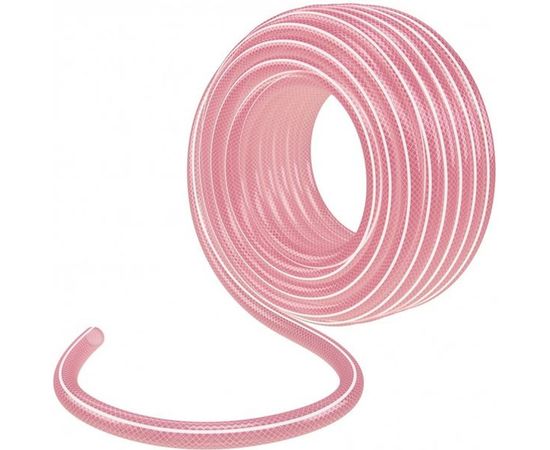 Эластичный шланг PALISAD 3/4", 25 м, прозрачный, розовый 67675 