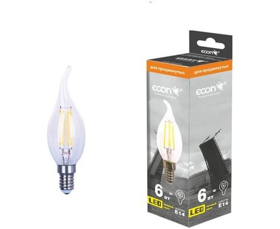 Светодиодная лампа ECON, LED CNT 6Вт E14 2700K B35 FIL 926111 