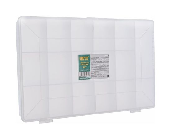 Ящик-органайзер прозрачный для крепежа (275х185х42 мм) FIT 65641 