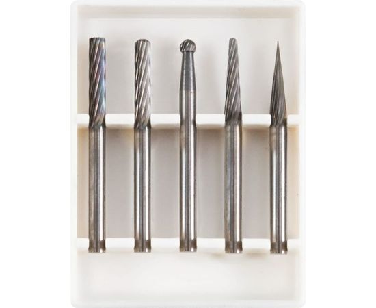 Шарошки твердосплавные (5 шт; хвостовик 3 мм) FIT HQ 36601 