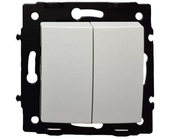 2 клавишный выключатель ECON Камелия 10А белый без рамки K002B 