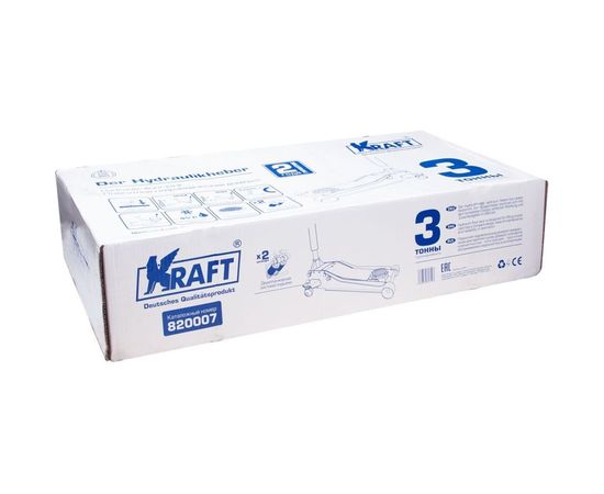 Подкатной гидравлический домкрат KRAFT 3 т, 75-500 мм KT 820007 – изображение 6