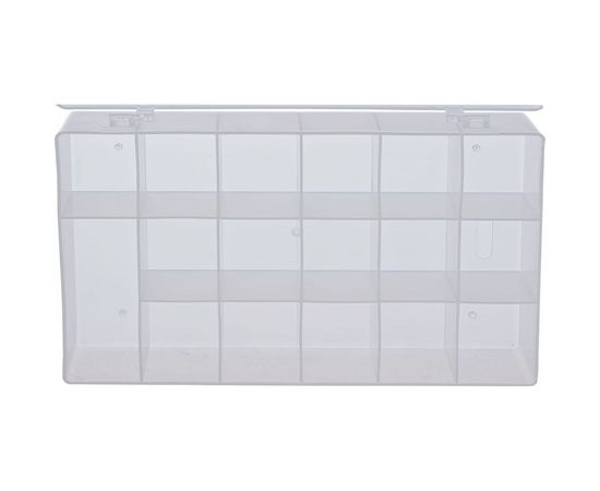 Ящик-органайзер прозрачный для крепежа (275х185х42 мм) FIT 65641 – изображение 2