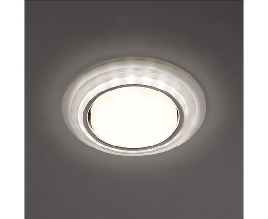 Светильник FERON CD5023 круг, 20LEDх2835 SMD, 4000K, 15W, GX53, без лампы, прозрачный, хром 40522 – изображение 4