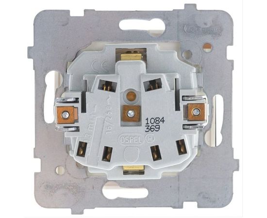 Розетка Ospel Sonata 1-ая с/з IP44, с крышкой, Schuko, без рамки, бежевый GPH-1RS/m/27/d – изображение 3