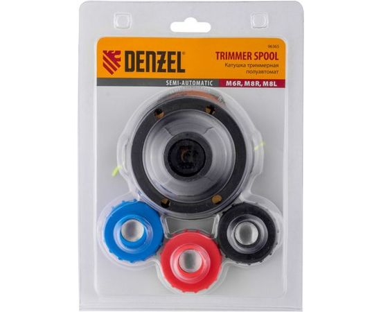 Триммерная катушка полуавтомат шестигранник HEX х 15,6 болт М6 правый М DENZEL 96365 – изображение 2