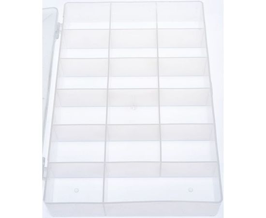 Ящик-органайзер прозрачный для крепежа (275х185х42 мм) FIT 65641 – изображение 3