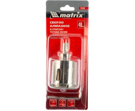 Сверло алмазное по керамограниту (40х67 мм) MATRIX 726403 – изображение 5