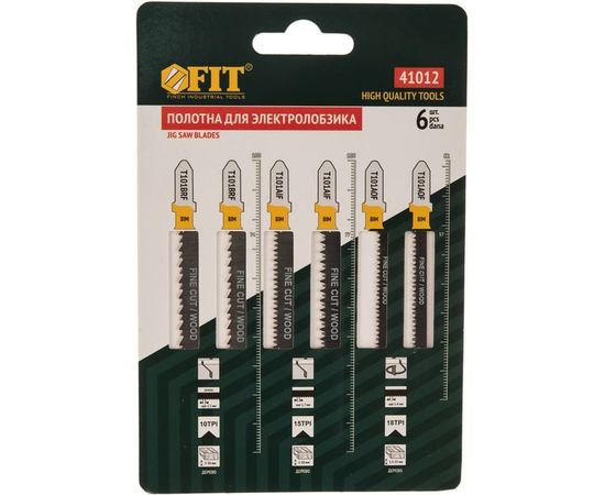 Набор полотен для электролобзика, 6 шт. (T101BRF 2шт.; T101AOF 2шт.; T101AIF 2шт.) FIT HQ 41012 – изображение 2