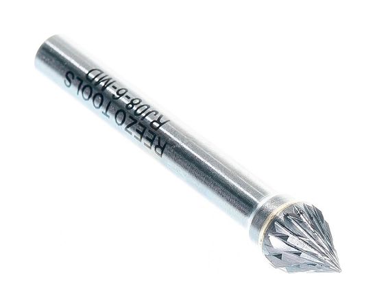 Борфреза твердосплавная форма J коническая 60 градусов (8х7х6х52 мм) REEZO TOOLS RJ08-6-MD 