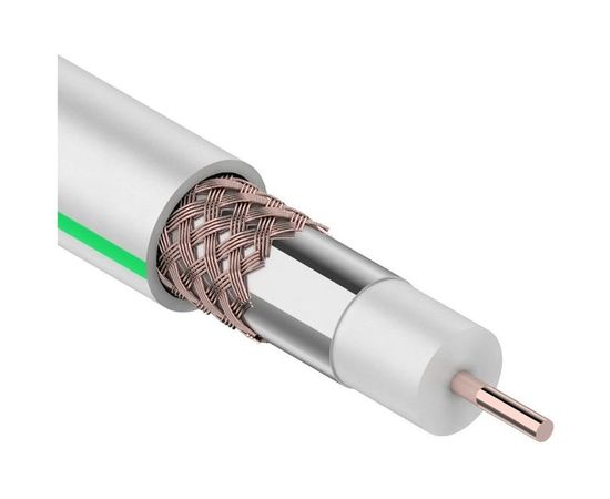 Коаксиальный кабель REXANT SAT 703B, 75 Ом, Cu/Al/Cu, 75%, бухта 20 м, белый 01-2431-20 