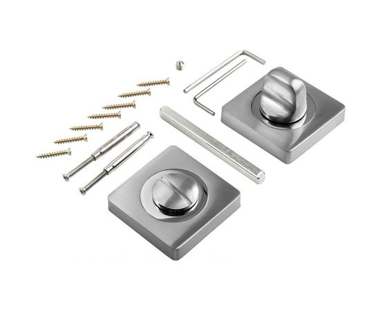 Квадратная завертка к ручкам РЕНЦ хром матовый / хром блестящий BK 02 BIG SC/CP 