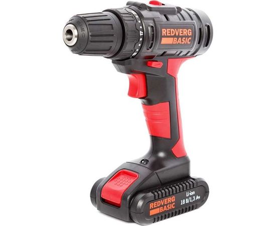 Аккумуляторная дрель-шуруповерт REDVERG Basic SD18L/1-2 6628621 