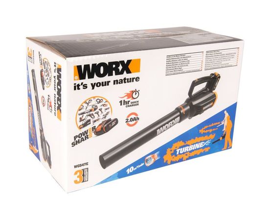 Аккумуляторная воздуходувка WORX AIR TURBINE 20В 1х2.0 А*ч и ЗУ WG547E – изображение 2
