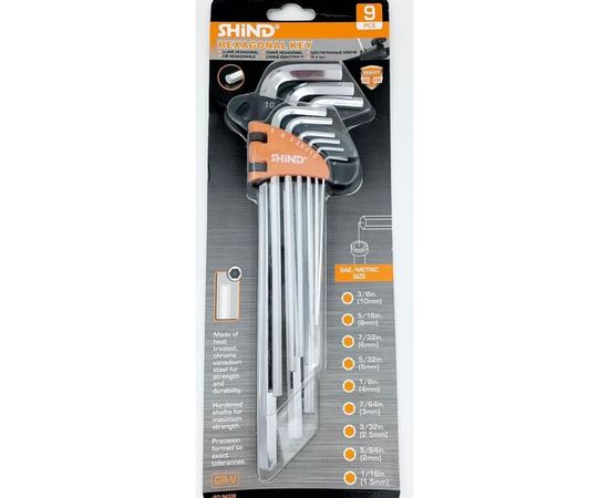Набор шестигранных ключей SHIND Hex 9 шт 94339 – изображение 5