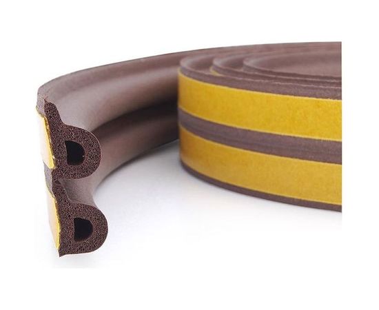 Самоклеящийся уплотнитель Sila Home Р 100 м, 9х5,5 мм, коричневый 39AX – изображение 4