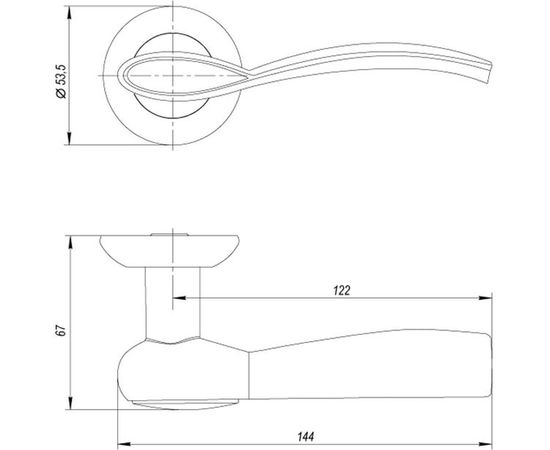 Раздельная ручка PUNTO FENIX ZR SN/CP-3 матовый никель/хром 41087 – изображение 3