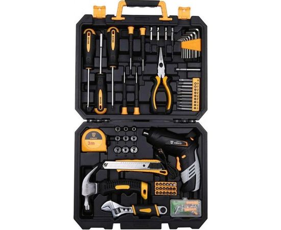 Аккумуляторная отвертка DEKO DKS4FU-Li в кейсе, набор инструментов 112 предметов 063-4153 – изображение 2