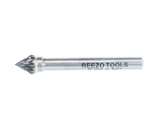 Борфреза твердосплавная форма J коническая 60 градусов (8х7х6х52 мм) REEZO TOOLS RJ08-6-MD – изображение 4