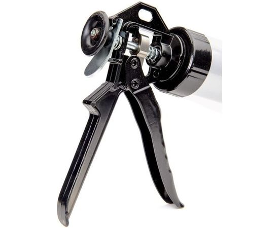 Закрытый профессиональный пистолет для герметика HARDEN алюминиевый корпус, 600 мл 620419 – изображение 3