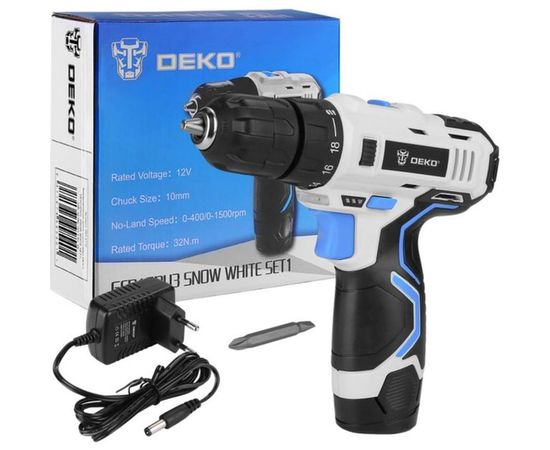 Аккумуляторная дрель-шуруповёрт DEKO GCD12DU3 SNOW WHITE SET1 063-4170 – изображение 4