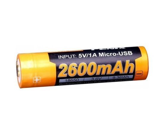 Аккумулятор Fenix 18650 с разъемом для USB ARB-L18-2600U – изображение 4