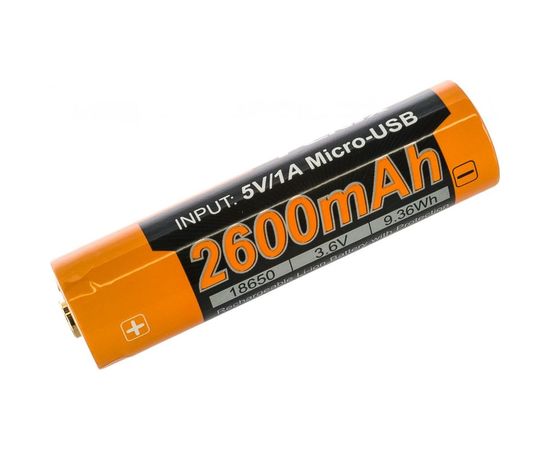 Аккумулятор Fenix 18650 с разъемом для USB ARB-L18-2600U – изображение 6