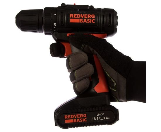 Аккумуляторная дрель-шуруповерт REDVERG Basic SD18L/1-2 6628621 – изображение 9
