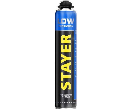 Монтажная пена STAYER LOW EXPANSION 750 мл с низким вторичным расширением, пистолетная, всесезонная 41136 