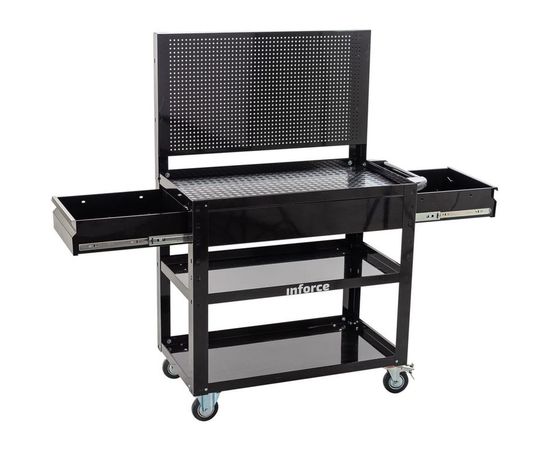 Инструментальная тележка Inforce 3 полки с панелью и ящиками 06-01-19 – изображение 8