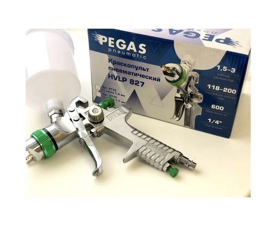 Краскопульт Pegas pneumatic HVLP827 сопло 1.4 мм 2712 – изображение 3